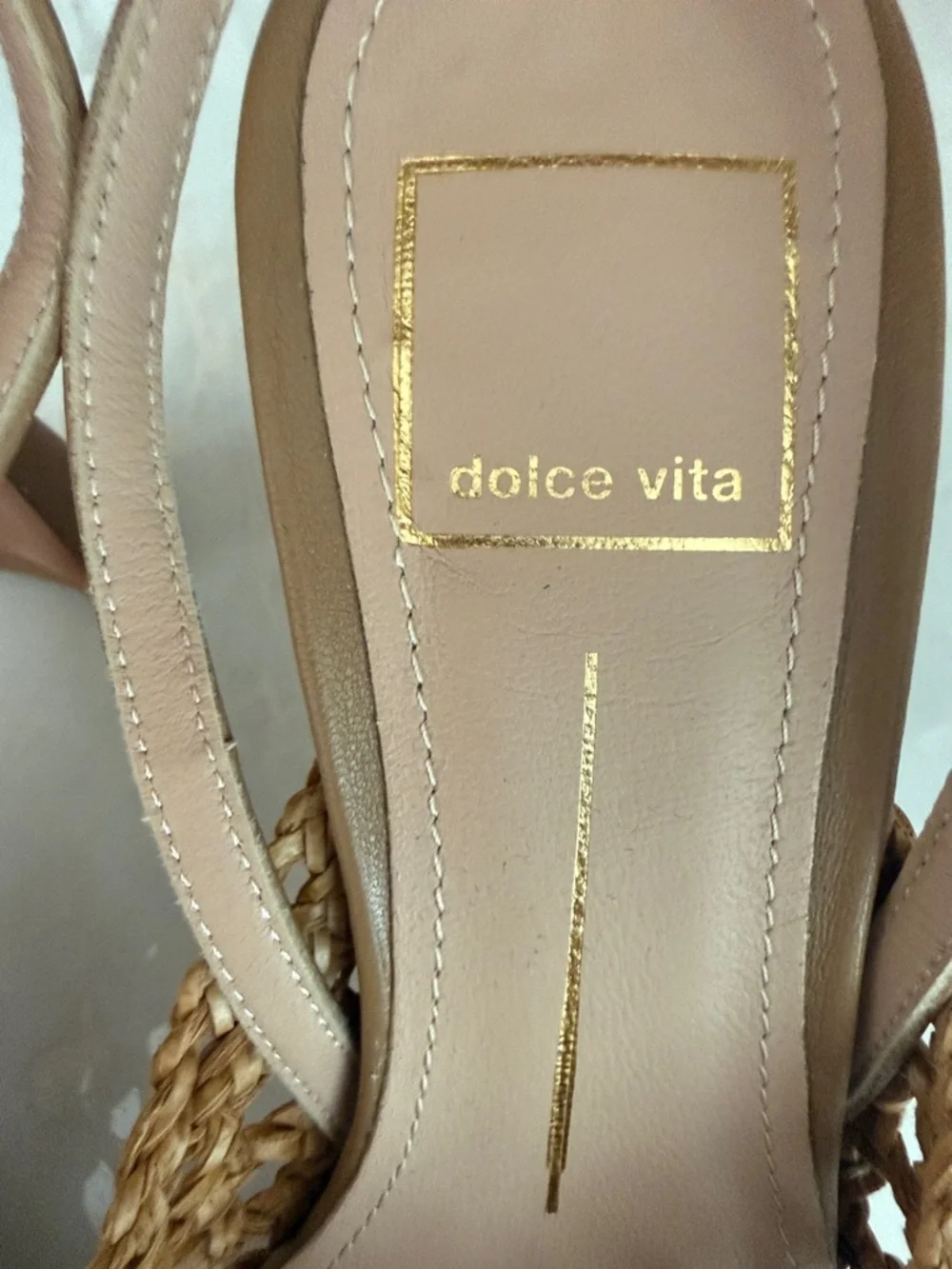 Dolce Vita Tan Woven Slingback Heels - Picture 3 of 6
